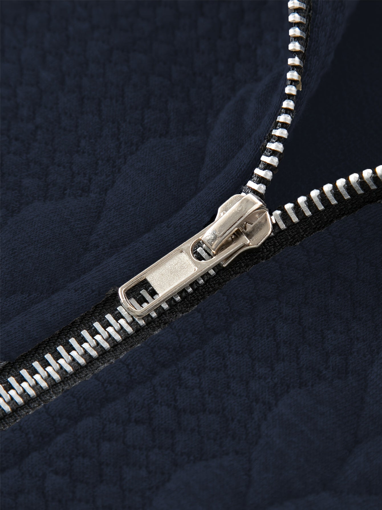 Men'S Light Blue Quilted Zip-Up Jacket - Casual Fall/Winter Outerwear with Stand Collar, Long Sleeves, and Front Pockets, Perfect for Casual Attire, Autumn Winter Apparel | Quilted Texture Jacket | Zippered Jacket