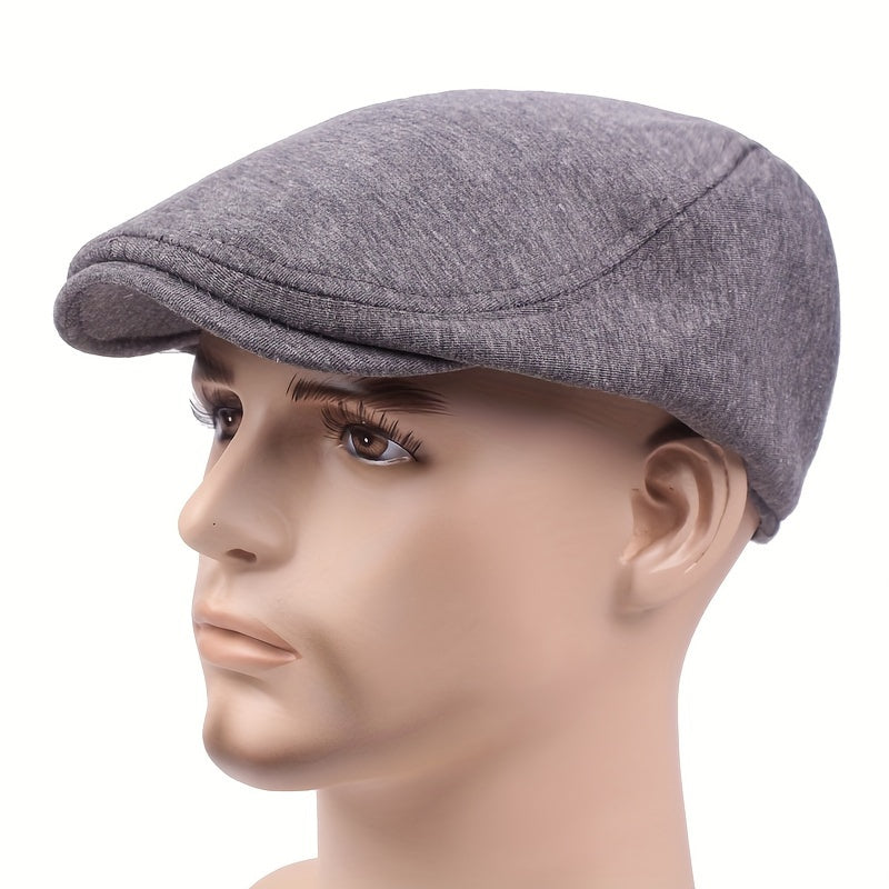 Retro, Men's Gatsby Newsboy Cap - Fashionable Polyester Flat Hat for Driving, Taxi & Hunting