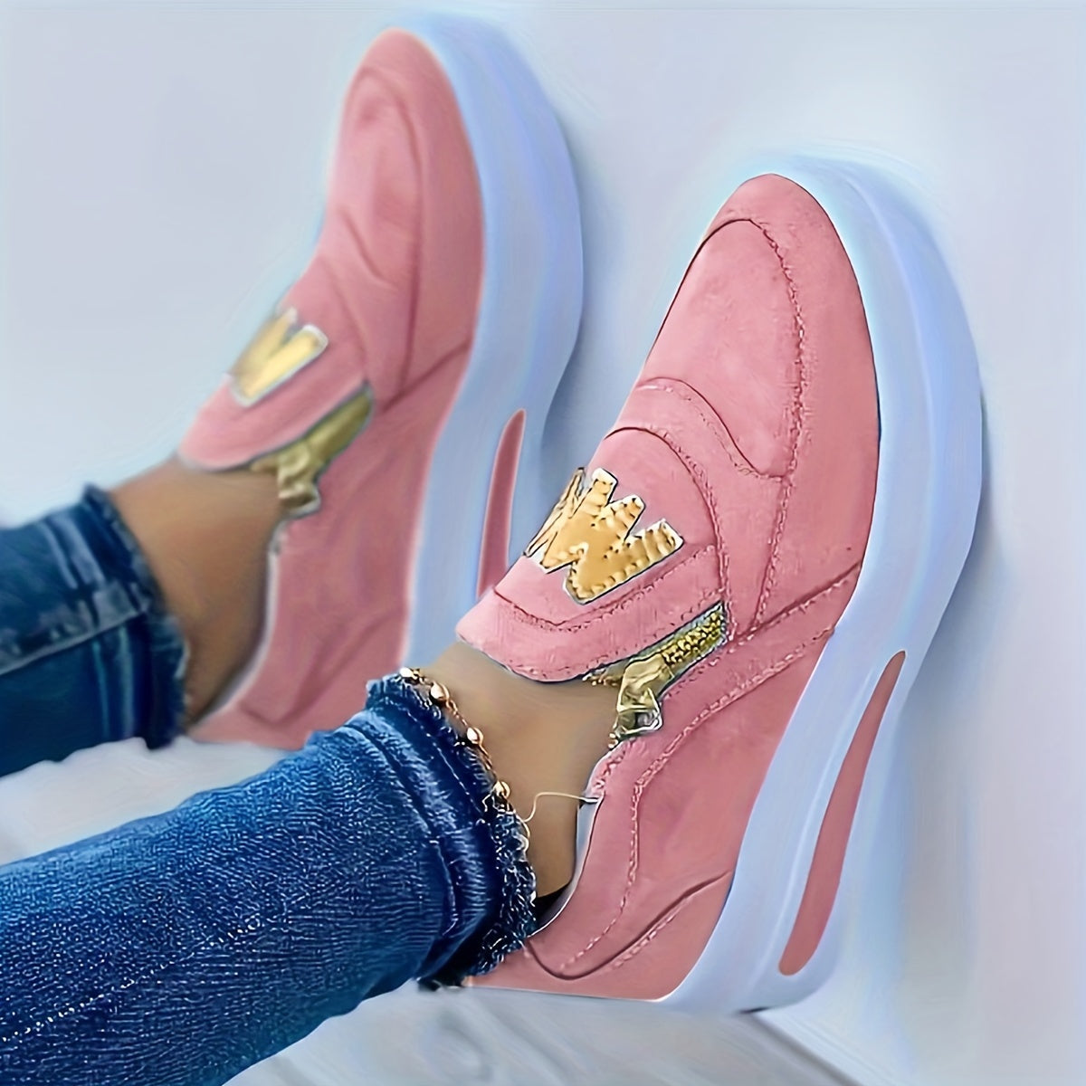 Women's Low-Top Sneakers, Breathable Mesh Upper, Soft Insole, PU Outsole, Comfortable And Lightweight, Suitable For All Seasons plus size