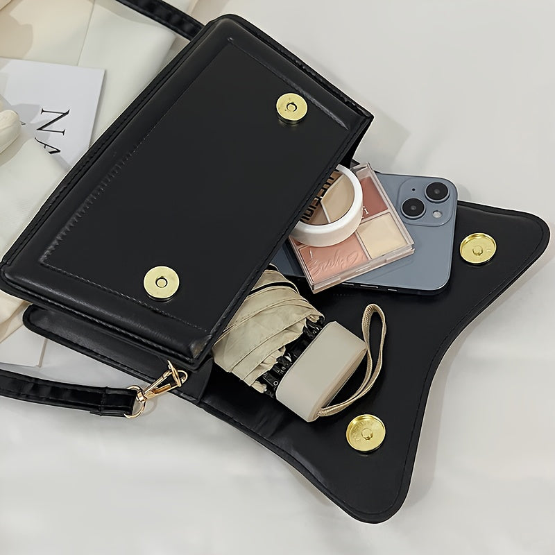 Թարմ և նորաձև փոքրիկ քառակուսի պայուսակ, մի ուսի վրա կրծկալով պայուսակ, երիտասարդական և հաճելի ոճով, մագնիսական ճարմանդով փակվող պայուսակ, միագույն, ինտերնետում հայտնի և սիրված պայուսակ