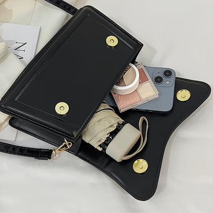 Թարմ և նորաձև փոքրիկ քառակուսի պայուսակ, մի ուսի վրա կրծկալով պայուսակ, երիտասարդական և հաճելի ոճով, մագնիսական ճարմանդով փակվող պայուսակ, միագույն, ինտերնետում հայտնի և սիրված պայուսակ