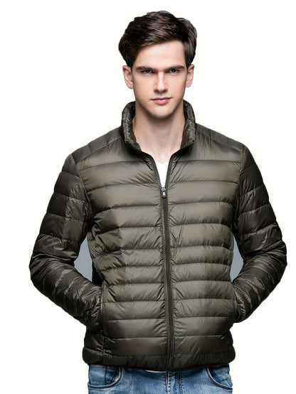 Spring, Autumn, And Winter Styles with a Stand Collar And Zipper Closure, Versatile Casual Lightweight Jacket for Men - ayq