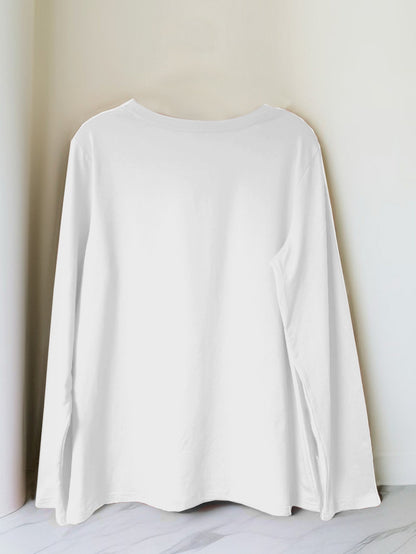 Women'S Christmas Long Sleeve T-Shirt - Santa Claus & Holiday Graphic Tee, Machine Washable Everyday & Party Outfit for Christmas, New Year'S Eve - Non-See-Through Casual Top, Christmas Shirts, Festive Attire, Round Neckline