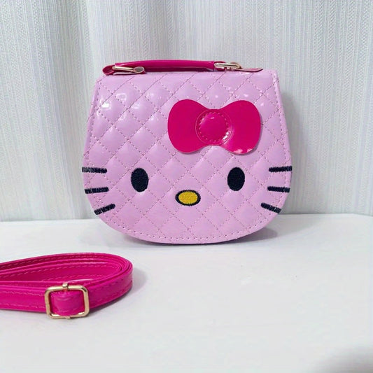 Sanrio Unisex անիմե թեմա Սպիտակ կարմիր Սև վարդագույն Ոսկե վարդագույն hello kitty Crossbody պայուսակի համար, պոլիեսթեր աստառ, կայծակաճարմանդ փակվող, չլվացվող, Messenger պայուսակով