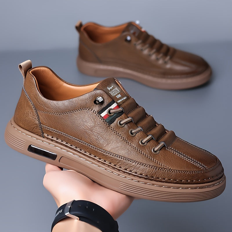 1 Pair Men'S Fashion Sneakers - Casual Street Style All-Season Slip-On Shoes with Geometric Solid Color, Faux Upper, Fabric Lining, PVC Sole, EVA Insole, Round Toe - Versatile for Daily, Party, Vacation