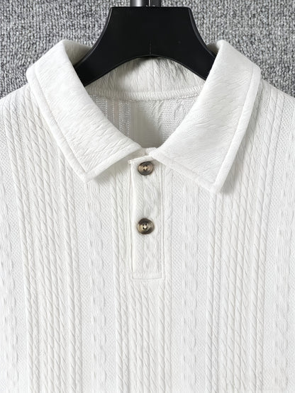 Boys' Casual Knitted Jacquard Short-Sleeve Top