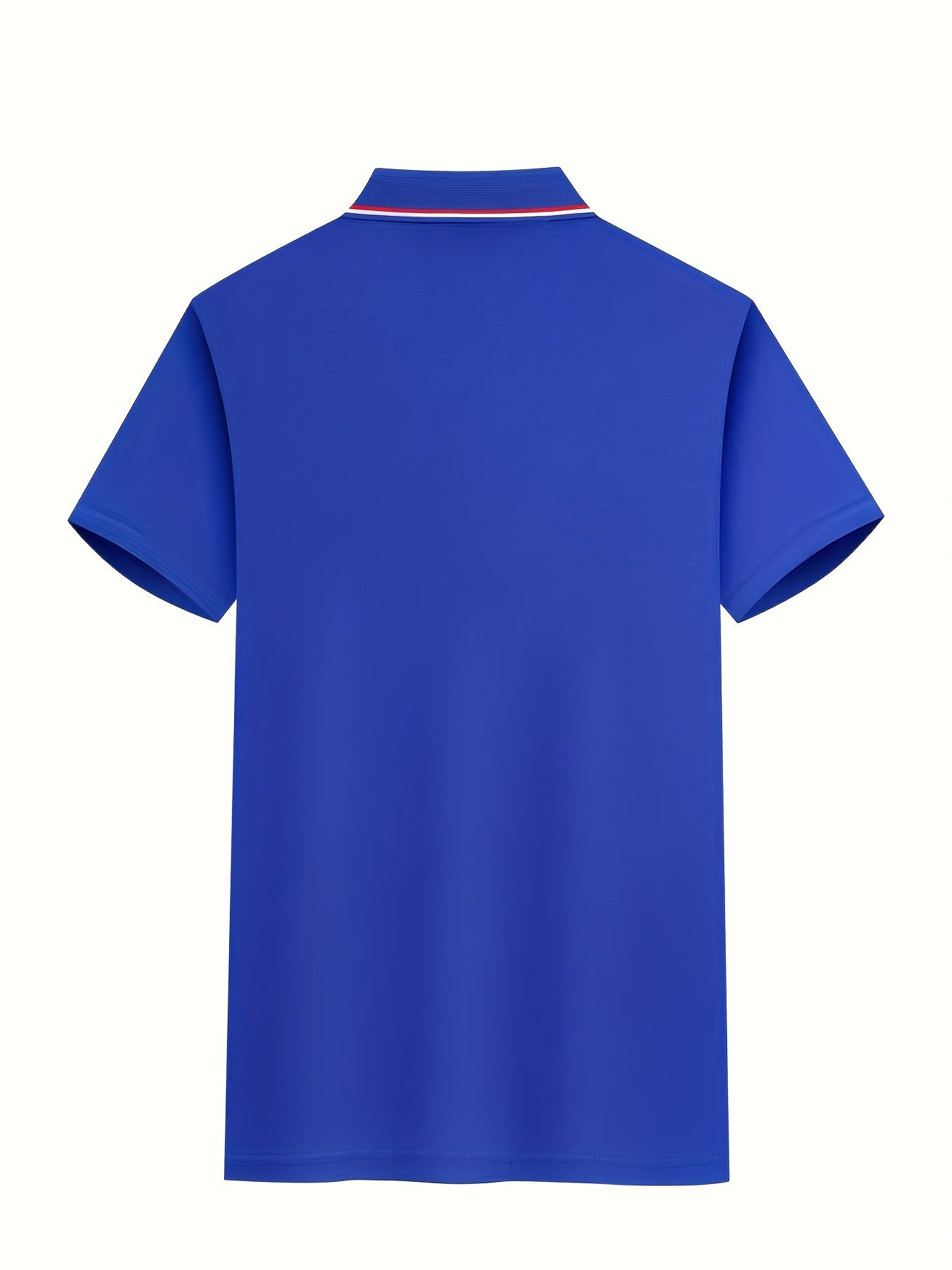 A Single-pc Men'S Polo Shirt with Letter Patterns, Golf Shirt, Breathable Fabric, Cool And Comfortable | Soft And Breathable, Striped Short-Sleeve T-Shirt with Button Details, Solid Color Casual, Regular Fit Multi-Color Set, - ayq