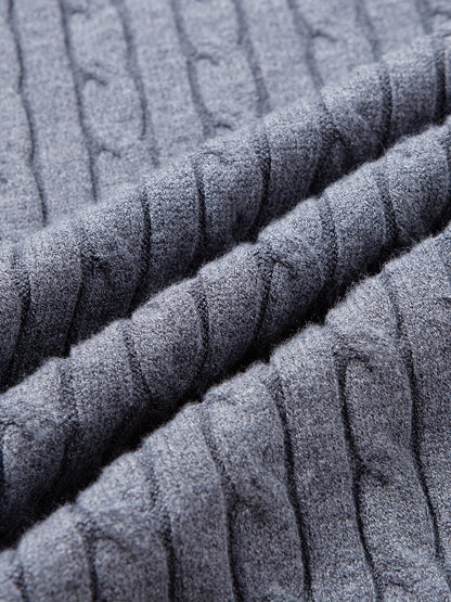 Men's Thick Winter Knit Sweater - High-Elastic Breathable Round Neck Pullover with Cross-Over Collar & Asymmetric Hem, Warm Casual Sweater for Fall/Winter, Machine Washable (Suitable for Daily Wear, Parties, Skiing) - Non- So