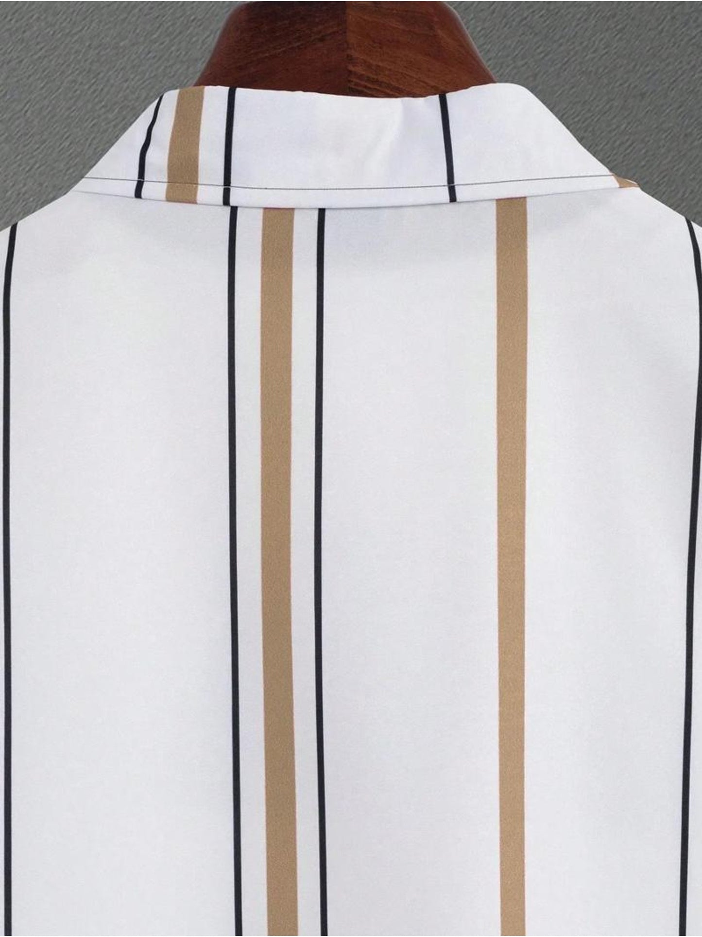 Men's Casual Summer Set - Striped Short-Sleeve Shirt & Shorts
