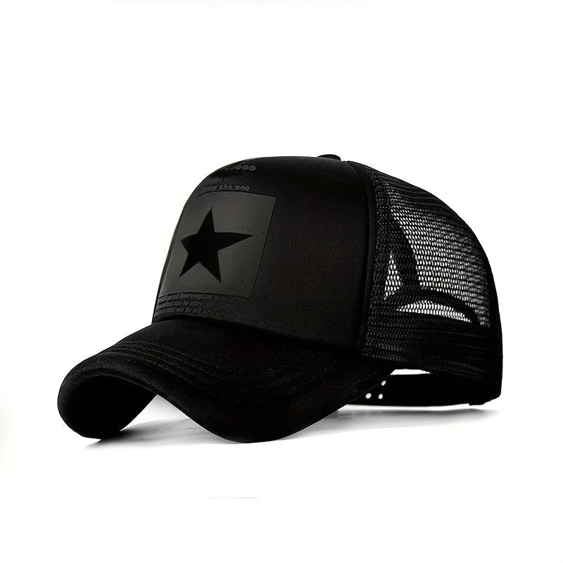 Kids' Breathable Star Print Baseball Cap with Adjustable Snap