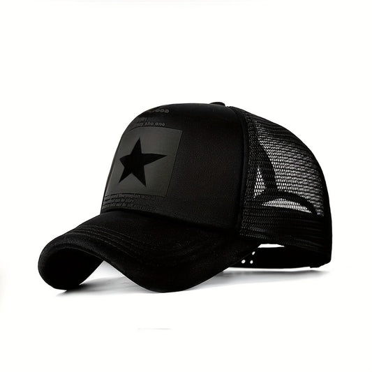 Kids' Breathable Star Print Baseball Cap with Adjustable Snap