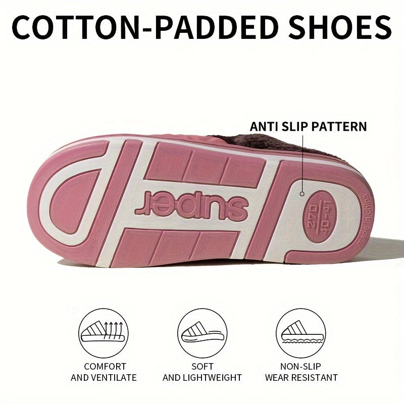 PU Slip-On Indoor Slippers for Men and Women with Thick Sole