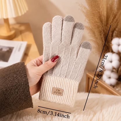 Unisex Winter Touchscreen Gloves, Soft Acrylic Knit, 6 Colors