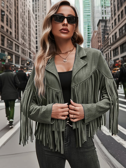 Plus Size, Women's Plus Size Elegant Long Jacket Coat - Soft Formal Lapel collar, All-Season Chic Outerwear for Office, Party, Everyday - Plus Friendly Elegant Jacket for Women, Party Attire, Suedelike Texture, Fuzzy Textured