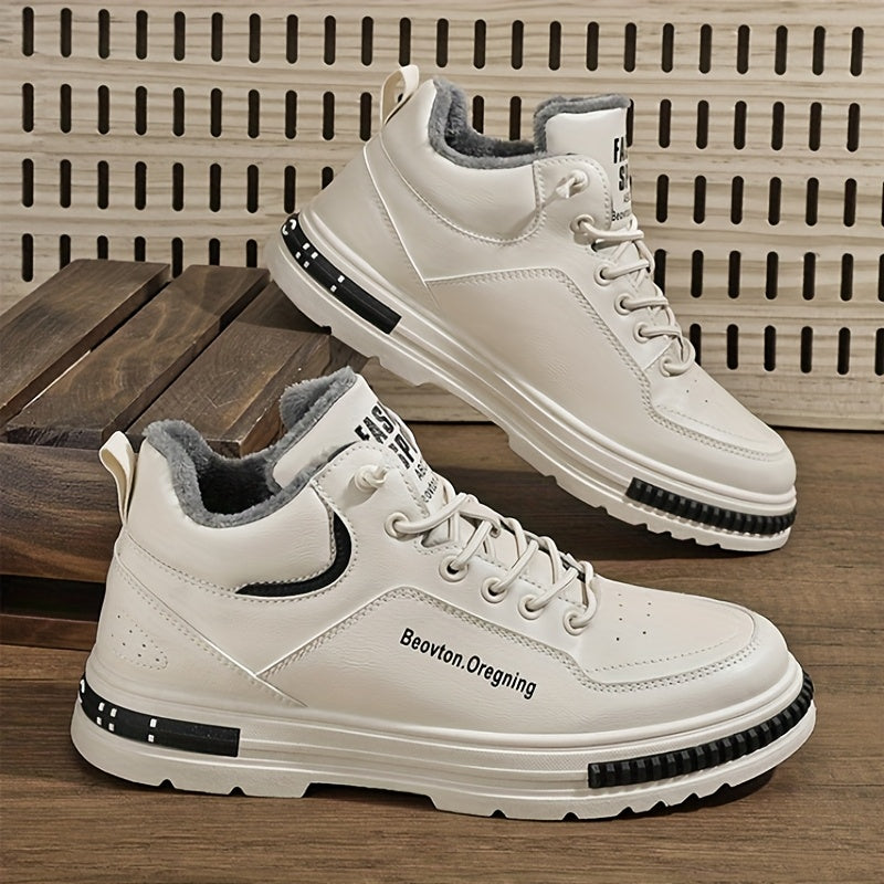 Men's Winter Lace-Up Short Snow Boots for Outdoor and Casual Wear