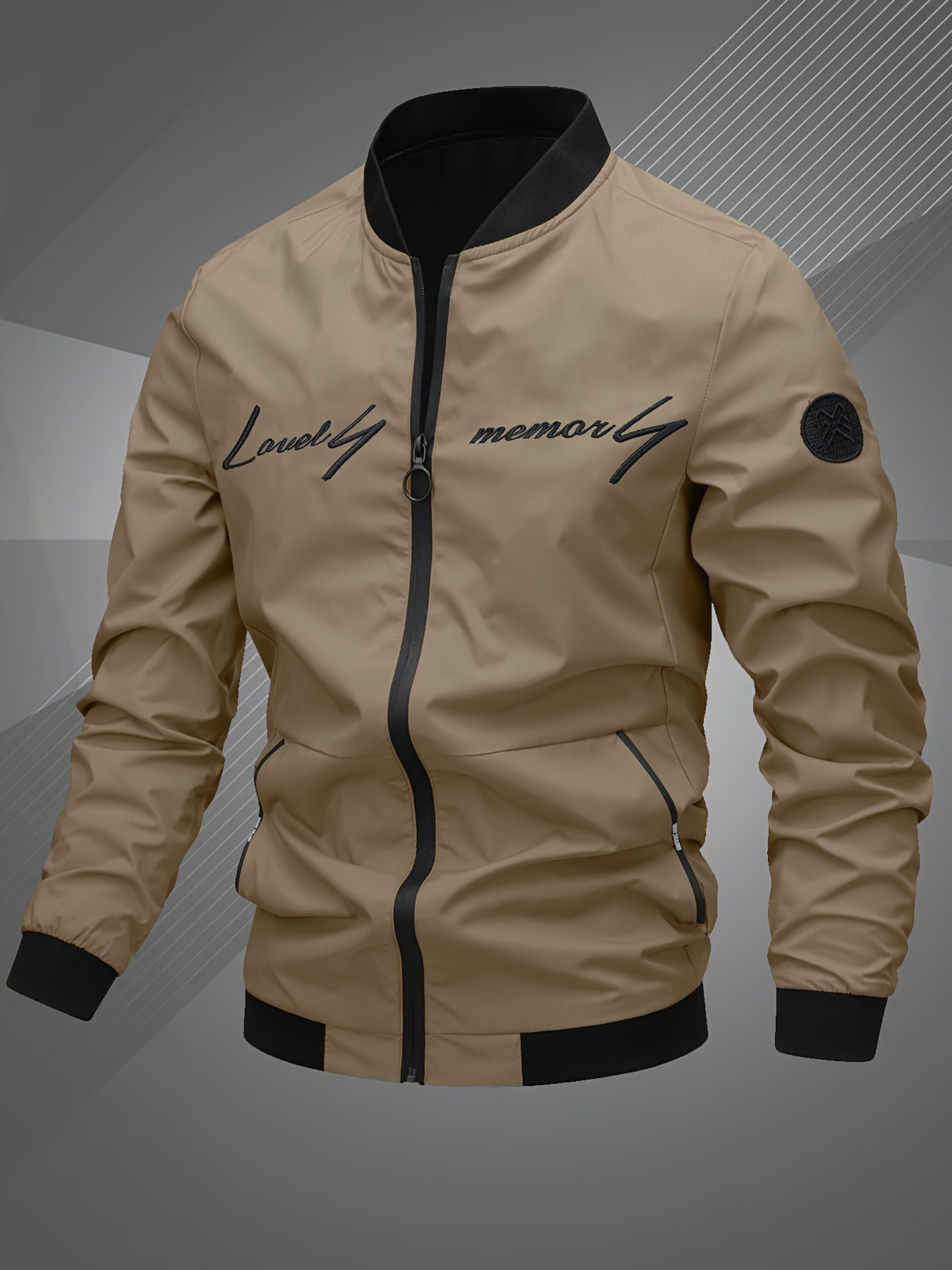 Տղամարդկանց Letter Embroidered Casual Bomber Jacket Gifts Best Sellers