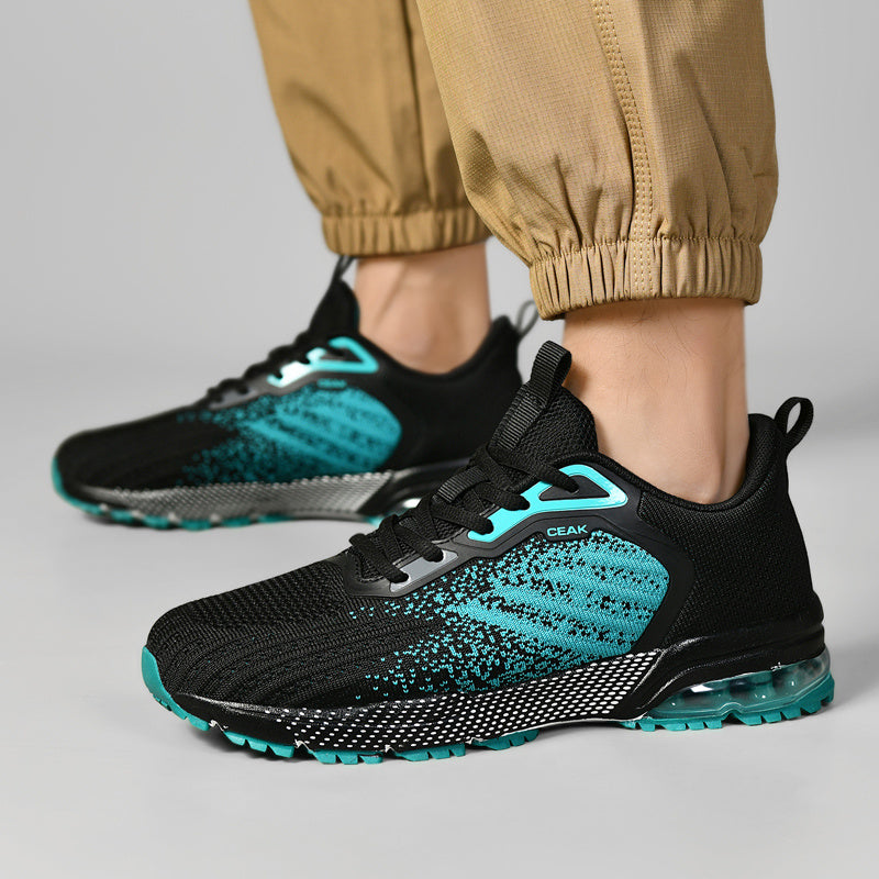 New Hot-Selling Men's Knitted Fabric Upper Sneakers Casual Men's Shoes Air Cushion Shoes - ayq