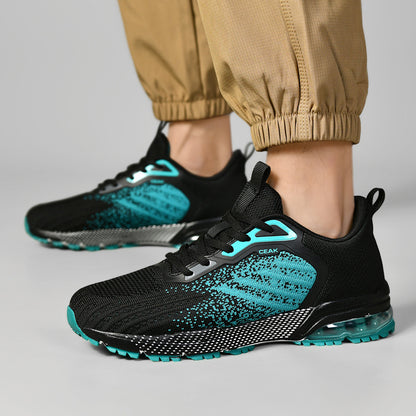 New Hot-Selling Men's Knitted Fabric Upper Sneakers Casual Men's Shoes Air Cushion Shoes - ayq