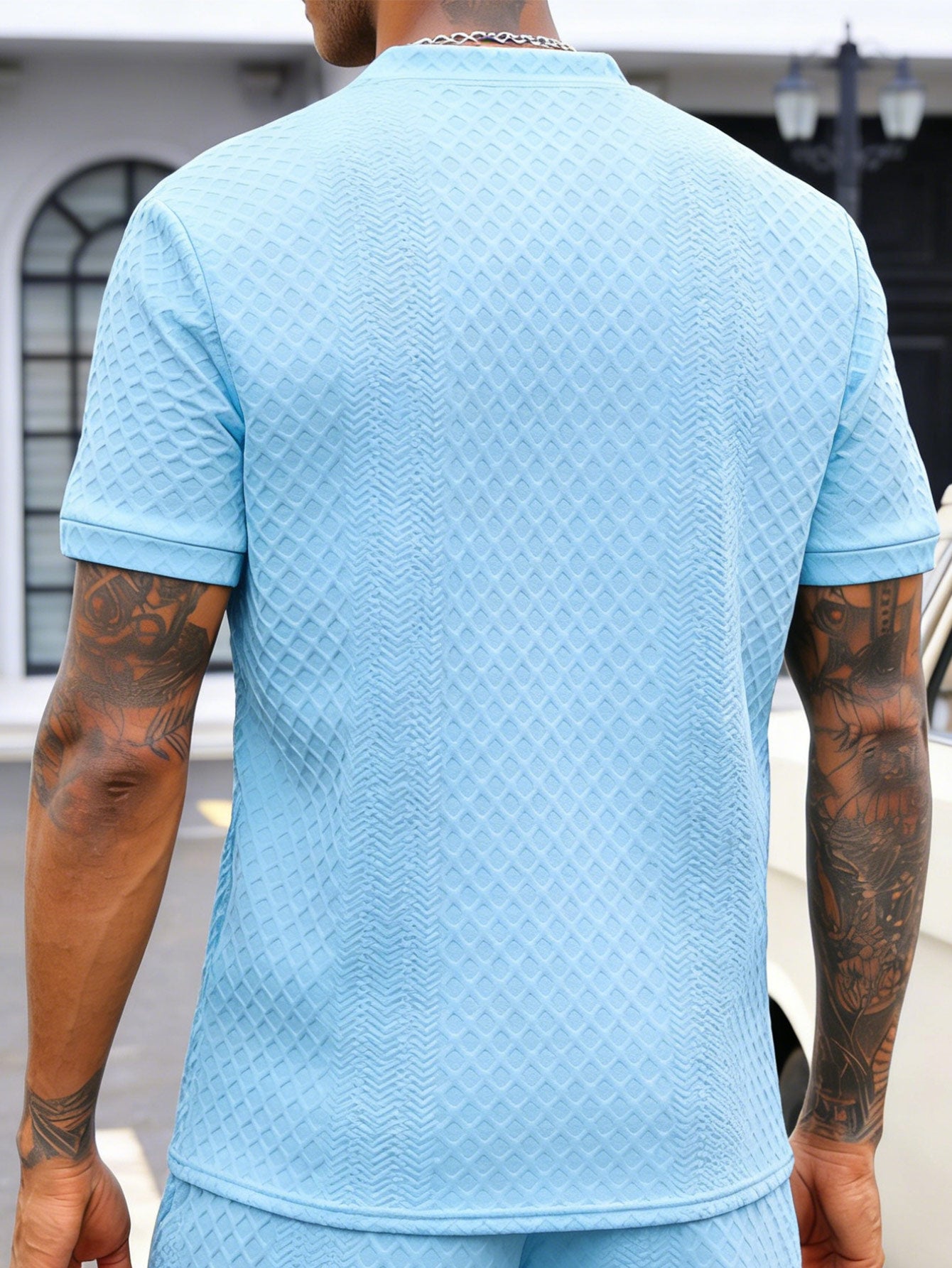 Fashionable and Simple Casual Short-sleeve T-shirt for Daily Commuting and Shopping, a Comfortable and Breathable Top for Men - ayq