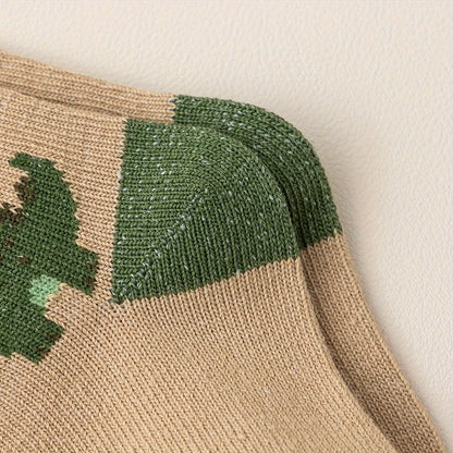 10 Pairs of Cute Baby Socks with Dinosaur Designs - Perfect for Little Boys - Machine Washable - Made of Polyester And Elastane - Suitable for Ages 0-12 - Seasonal - Socks - Knit Fabric