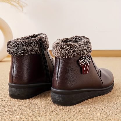 Կանացի հարմարավետ և տաք կոշիկներ աշնան և ձմռան համար, կարճաճիտ բրդյա երեսպատմամբ, ձնագնաց կոշիկներ, կաշվե կոշիկներ, փայլուն սև պլատֆորմով կոշիկ, էլեգանտ անձրևային կոշիկ կանանց համար, տաք և հարմարավետ բոտիններ աշխատանքի համար, ցածր կոճով: