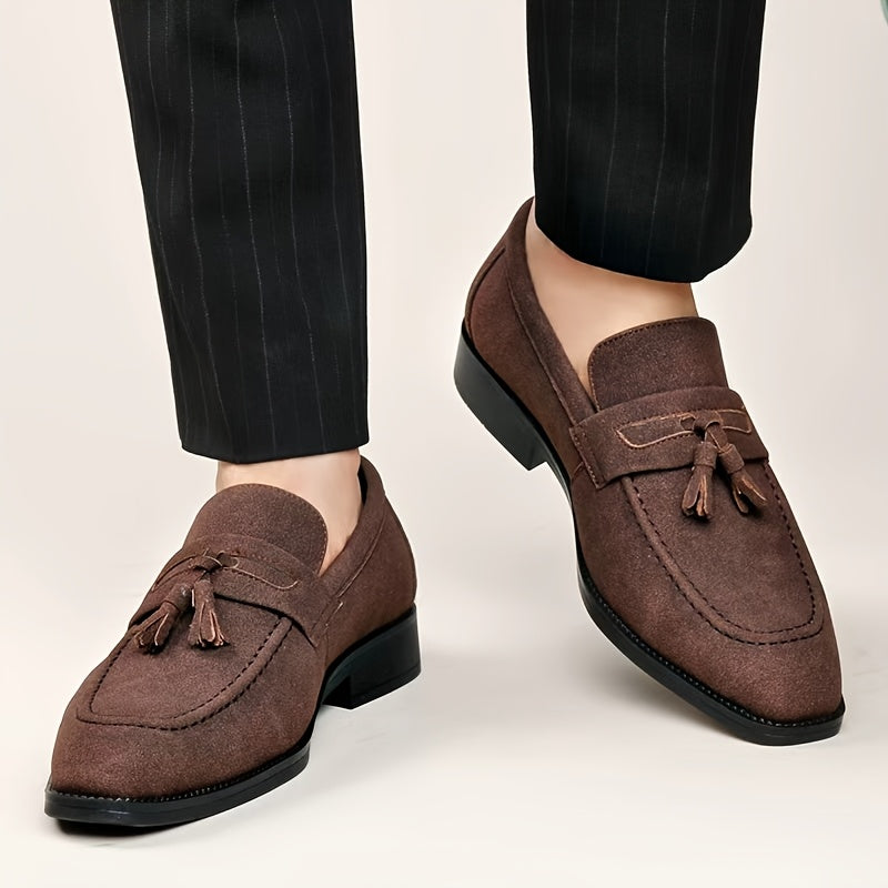Plus Size Men's Slip-On Tassel Loafers Casual Rubber Sole