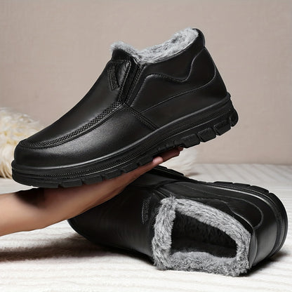 Տղամարդկանց ձմեռային ձմեռային կոշիկներ՝ բրդյա և կամարի հենարանով - Բոլոր եղանակների համար նախատեսված ցուրտ եղանակի լեռնագնացության կոշիկներ, սահքակայուն ռետինե ներբան, կլոր քթով դիզայն՝ առօրյա և բացօթյա հագուստի համար, լեռնագնացության կոշիկներ