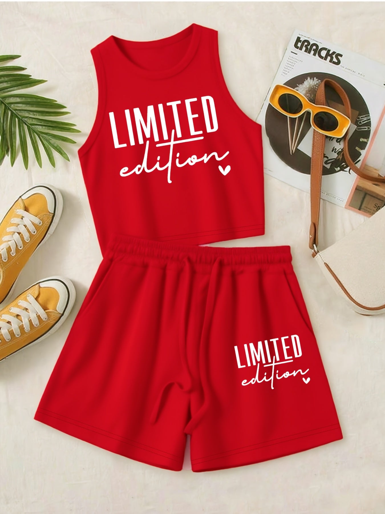 Casual Women's Two-Piece Set with Printed Top and Shorts