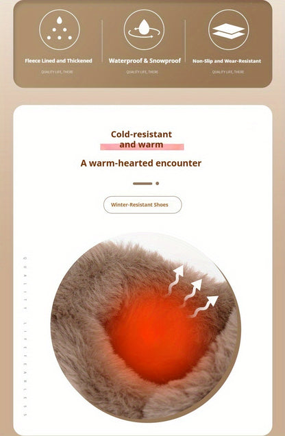 Աշուն-ձմեռ Փափուկ ծածկով Տաք Ձմեռային Կոշիկներ, Բազմաֆունկցիոնալ Դրսի Կոշիկներ Բլոկային Կրունկով, Հարմարավետ Կլոր Ծայրով Պատահական Ամենօրյա Օգտագործման և Ցուրտ Եղանակին Լեռնագնացության Համար