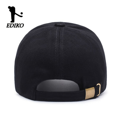 EDIKO Unisex Baseball Cap, 100%, Breathable Sun Protection Hat for Men & Women, Casual Outdoor Golf Cap, Woven, Hand Washable - Black