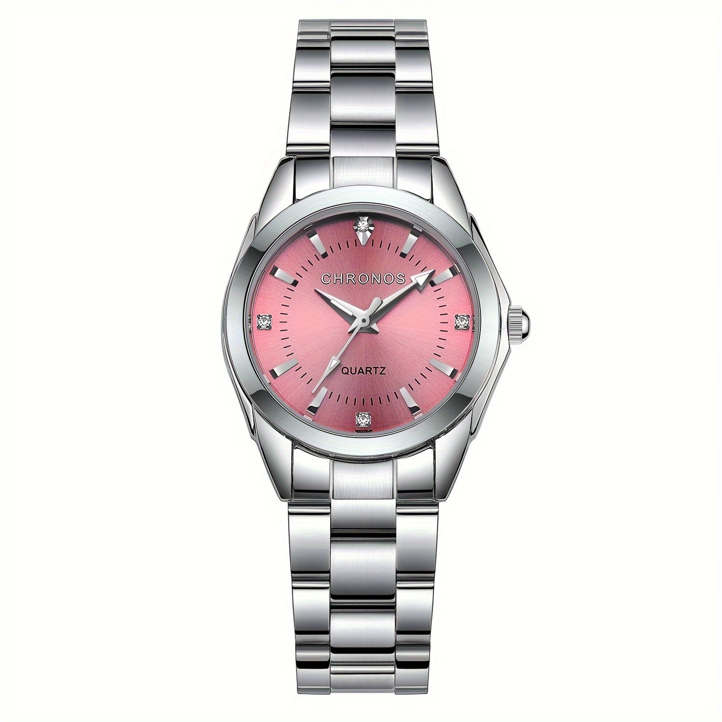 CHRONOS Women'S Fashionable Casual Quartz Watch Features a Stainless Steel Strap, Perfect for Business Elegance And Sophistication. This Exquisite And Compact Outdoor Sports Watch Is Ideal for Daily Wear And Outings, Making I