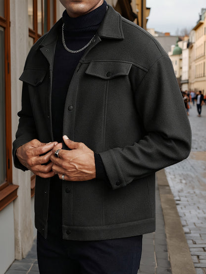 Fashionable and Comfortable Autumn Men's Casual Front Button Drop Shoulder Coat, Suitable for Husband Outings, Work, Parties, Dates, Travel, Date Night Outfit, Party Coat, Modern Menswear, Stylish Men's Wear, Quality Stitchin