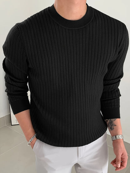 2024 New Cross-Border Men'S Round Neck Pullover Knitted Sweater