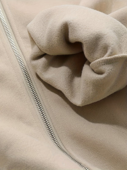 Men's Beige Jacket - Lightweight Warm Coat with Zippered Pockets, Beige Casual Outerwear for Everyday & Formal Events, Spring/Fall Layering Essential - Ideal Gift for Him, Seasonal Fashion, Sleek Silhouette, Comfortable Fit,