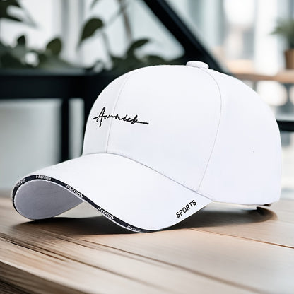 Men'S Casual Fashion Baseball Cap, 100% Polyester, Soft Breathable Mesh, Alphabet Pattern, with Hand Washable, for Sun Protection Running Sports Hat