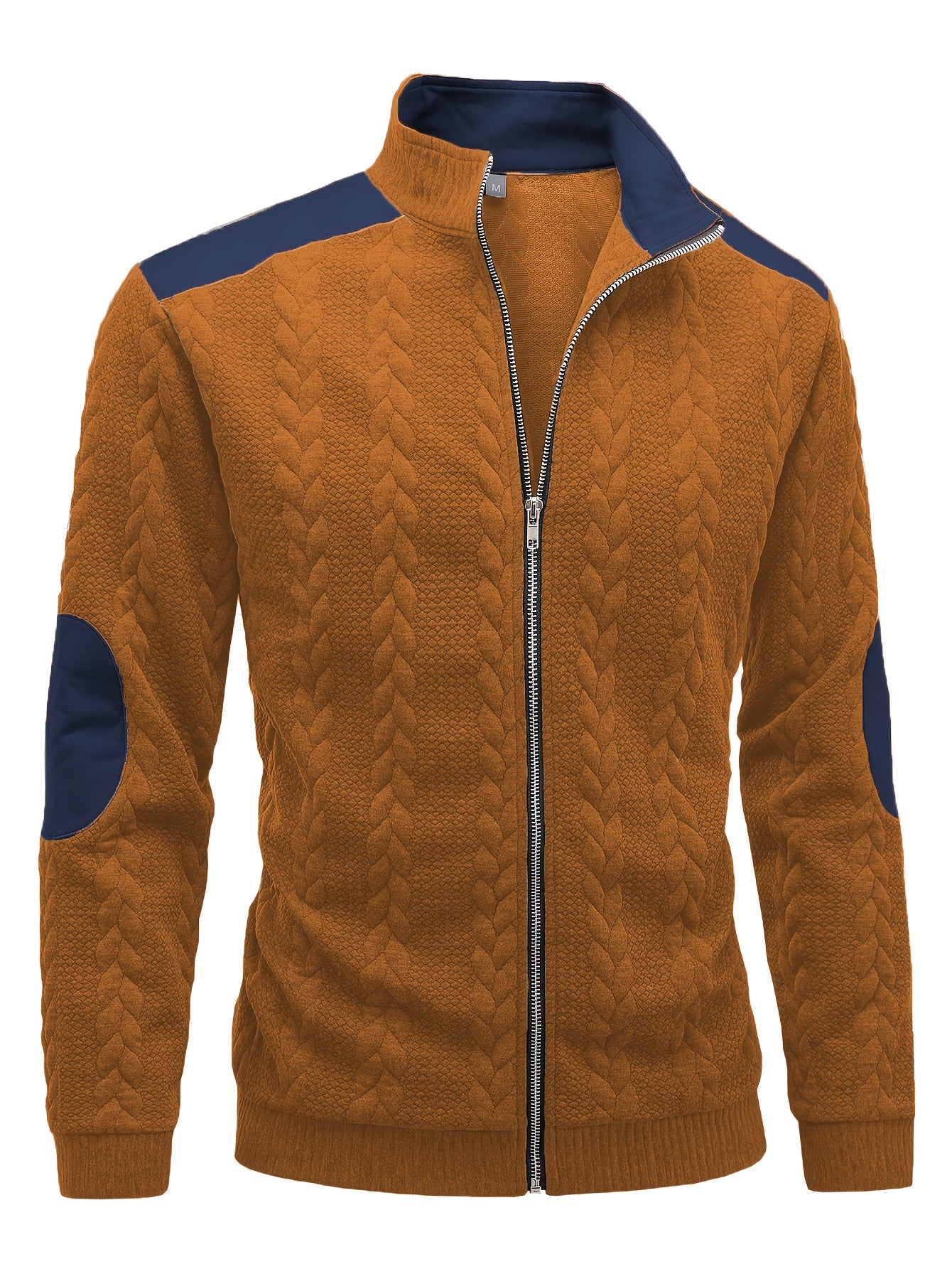 Men'S Light Blue Quilted Zip-Up Jacket - Casual Fall/Winter Outerwear with Stand Collar, Long Sleeves, and Front Pockets, Perfect for Casual Attire, Autumn Winter Apparel | Quilted Texture Jacket | Zippered Jacket