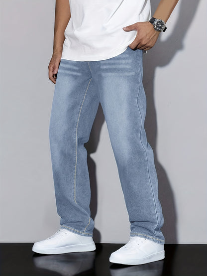 Light Blue Slim Fit Denim Jeans for Teens - Casual Style