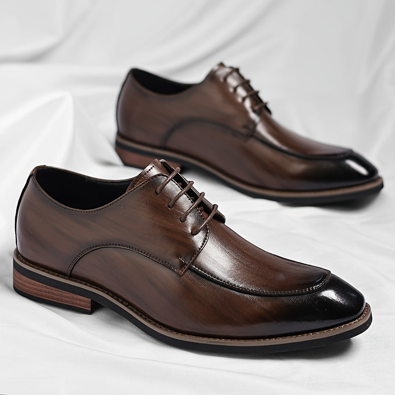 Men's Casual Derby Shoes with Breathable PU and Rubber Sole