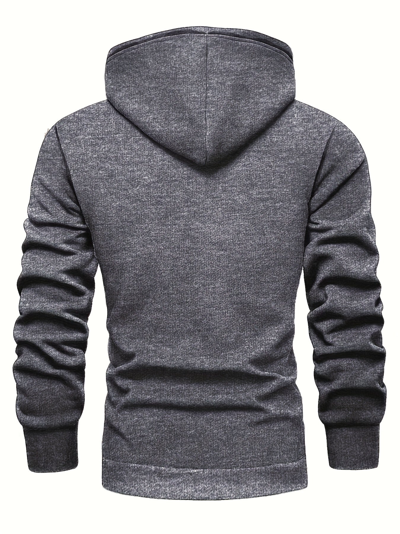 Men'S Heavyweight Hoodie - Thermal Pullover Sweatshirt with Hood, Non-Stretch Fabric, Front Zipper Closure - Winter Warmth for Everyday & Formal Outfits - Black/Gray, Winter Hoodie, Casual Wear, Cozy Clothing, Fleece Lined Ho