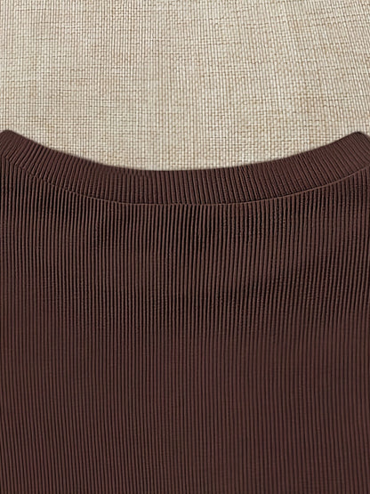 Slim Fit Ribbed Ruffle Sleeve T-Shirt for Women, Summer Chic - ayq