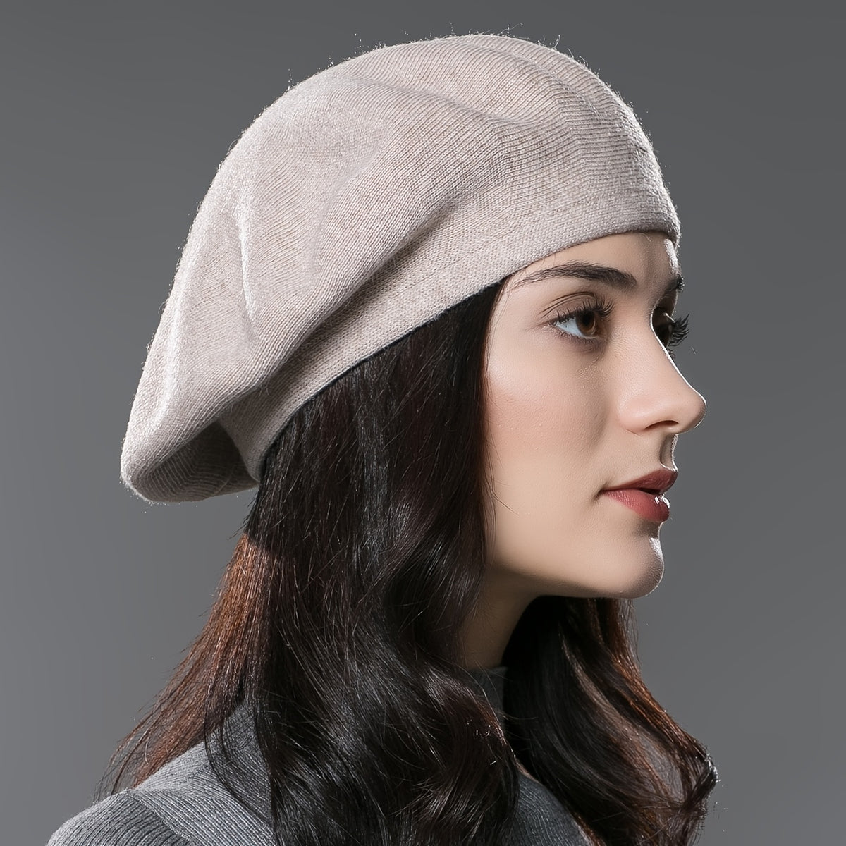 Women’s Wool Blend Winter Beret - Warm & Lightweight