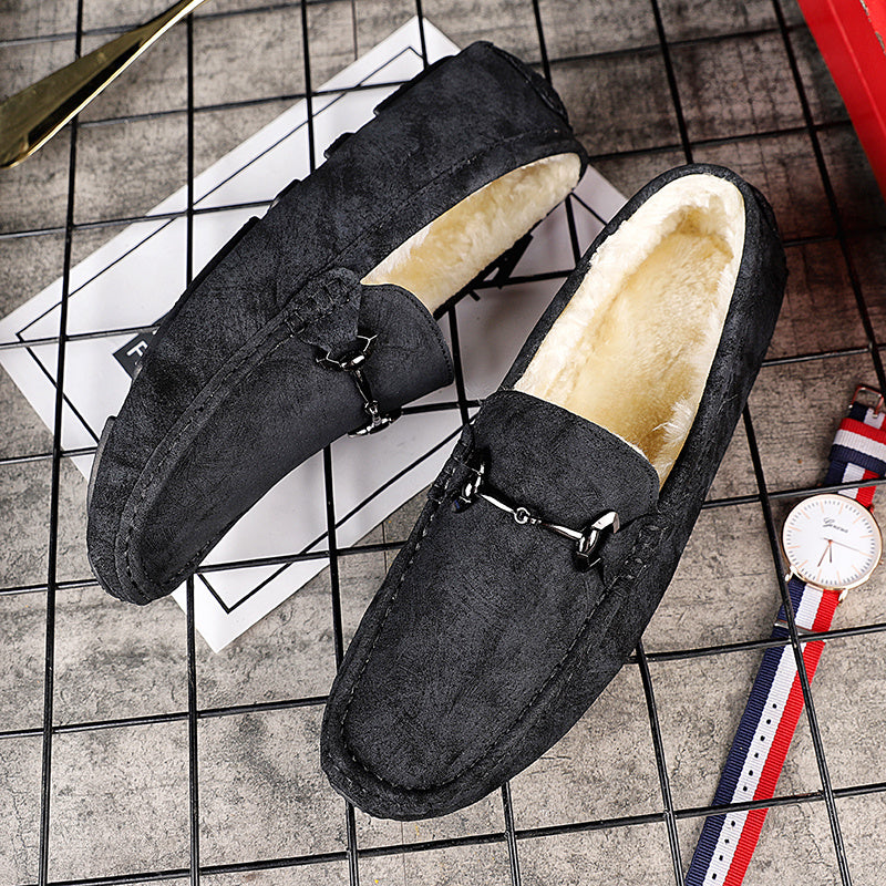 Men's Slip-On Business Casual Fleece-Lined Driving Shoes