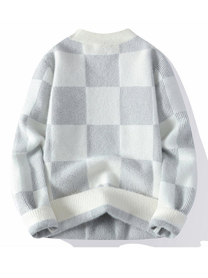 Նոր տղամարդու աշնանային և ձմեռային սվիտեր՝ կլոր վզով, ջերմության համար, տրիկոտաժե