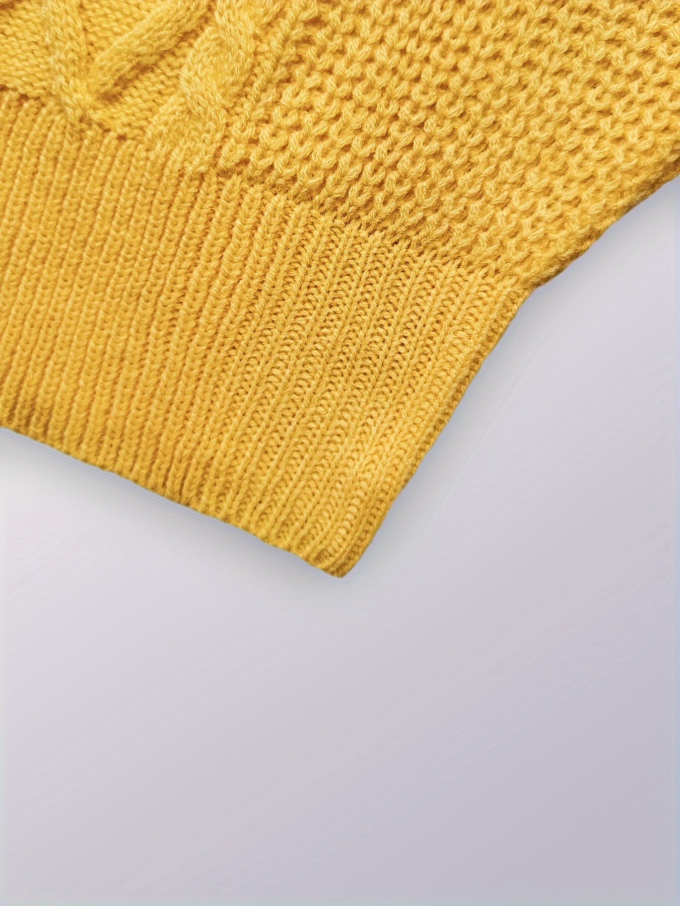 Elegant Cable Knit Sweater for Women - Casual Long Sleeve, Round Neck Pullover in Solid Color, Perfect for Fall/Winter