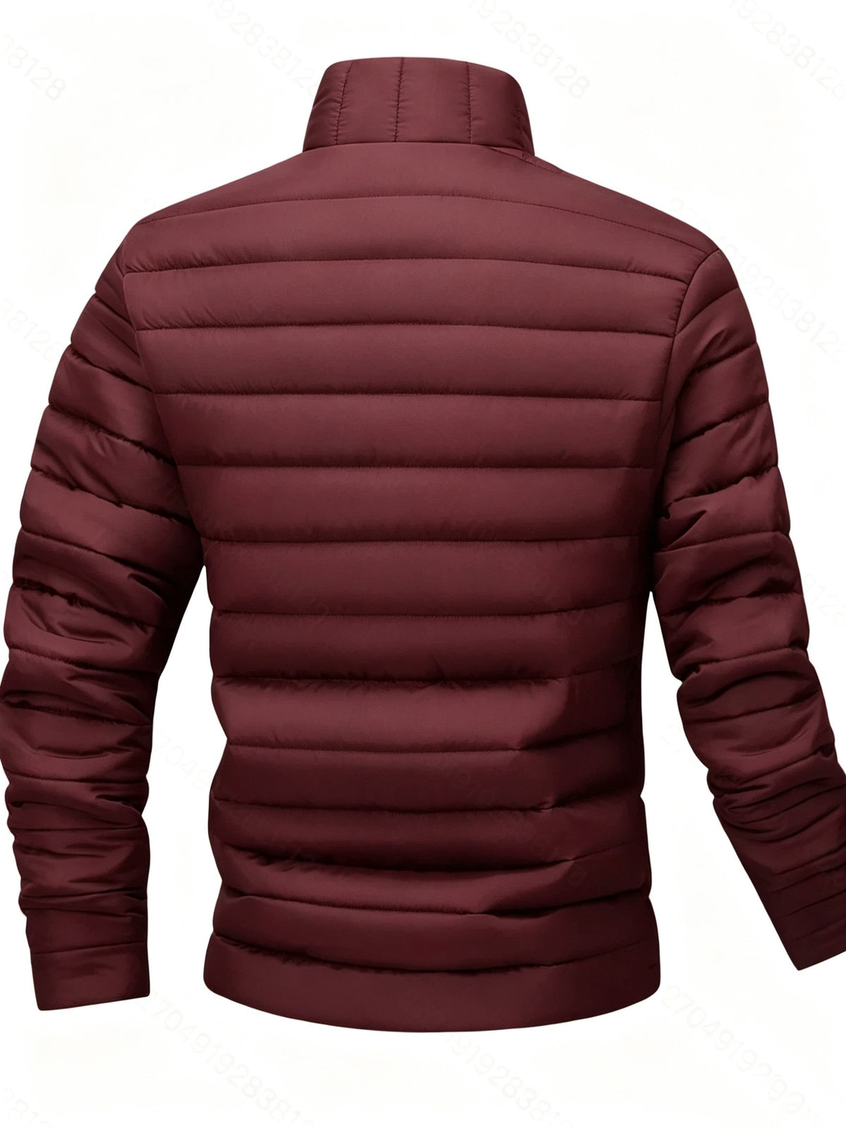 Men's Warm Winter Jacket with Stand Collar - Thick Polyester Coat