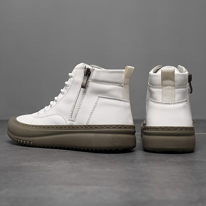 Men's British Style Retro Short Boots with Side Zipper