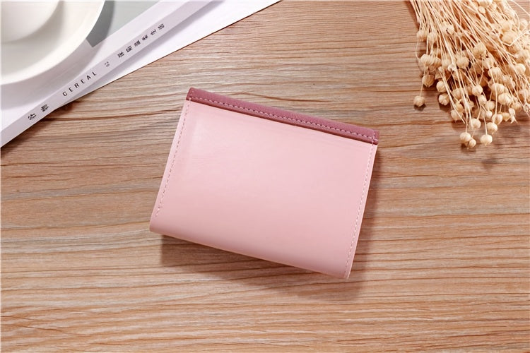 Women's Compact Tri-Fold Wallet - Short Fake Handbag with Snap Closure, Slim Card Holder & Cash Pocket, Casual Everyday Clutch for Smartphones (for women) - Asian Style Purse