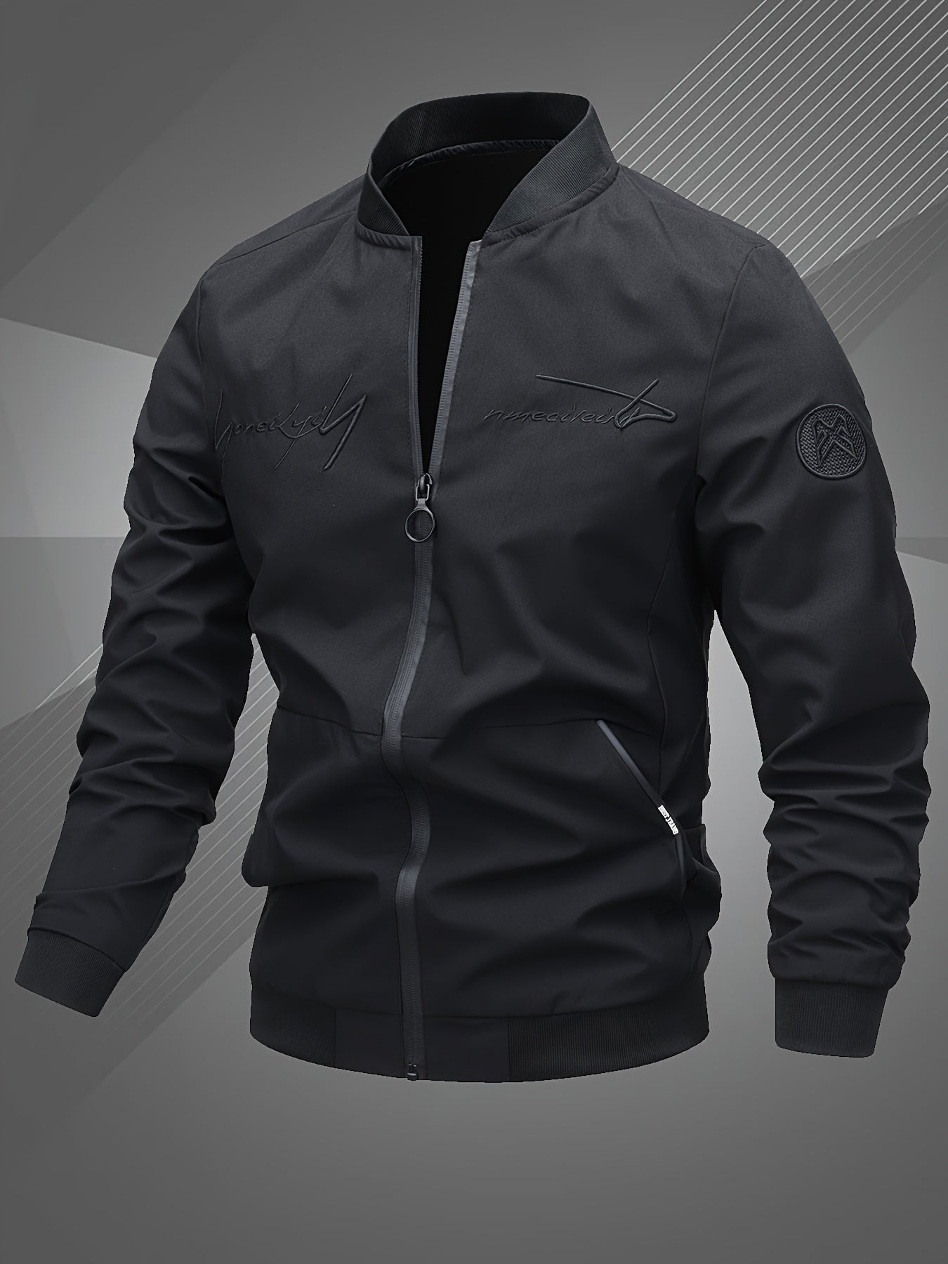 Տղամարդկանց Letter Embroidered Casual Bomber Jacket Gifts Best Sellers