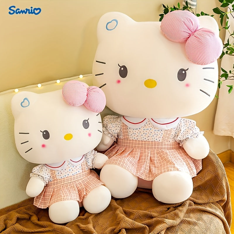 A Sanrio Hello Kitty Plush Toy - a Cute Polyester-Filled Animal with a Pink Bow, Perfect for Birthday, Christmas, Thanksgiving, And Party Gifts, Cartoon Doll, Birthday Present | Playful Design | Soft Texture, Suitable for Hel