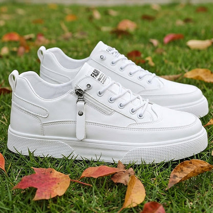 Men's Casual Side-Zip Sneakers Lightweight Low-Top Shoes